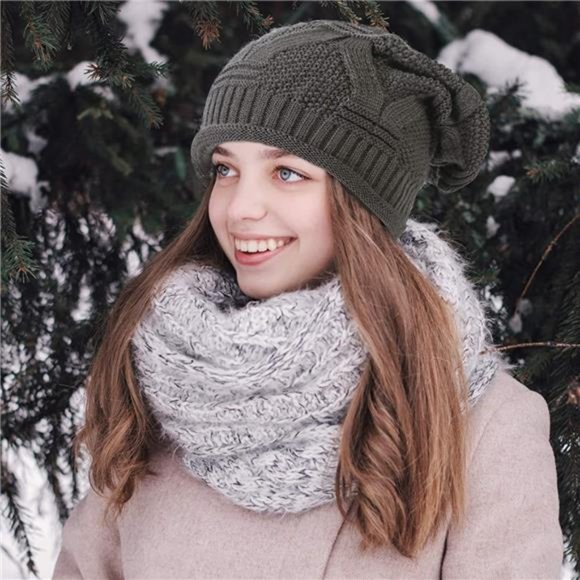 Senker Fashion 2 Pack Womens Slouchy Beanie Winter Knit Soft Hat for Women and M main image 5